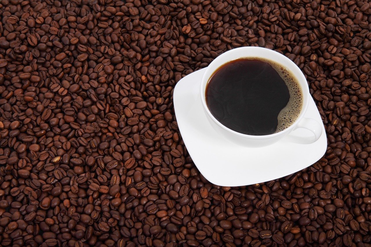 coffee, beans, cup