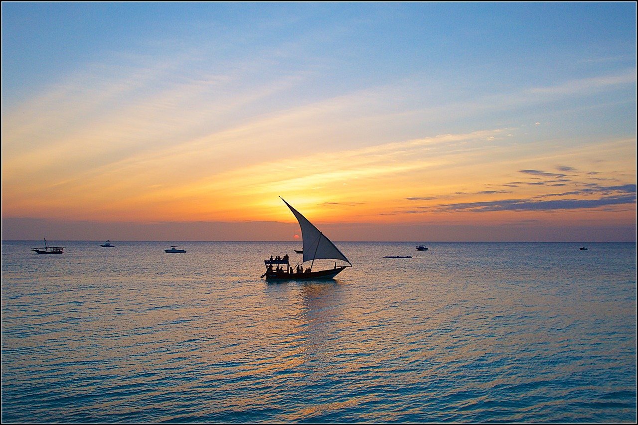 zanzibar, sunset, sail